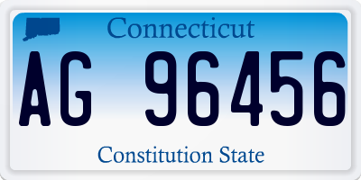 CT license plate AG96456