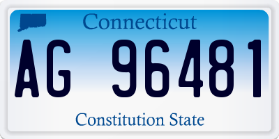 CT license plate AG96481