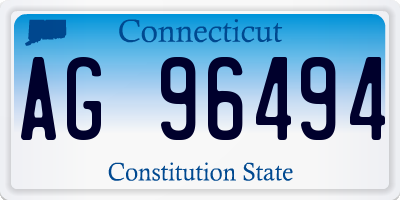 CT license plate AG96494