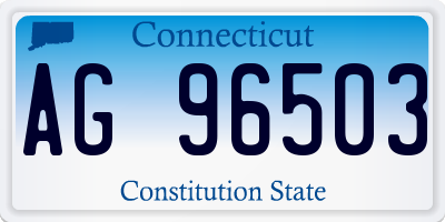 CT license plate AG96503