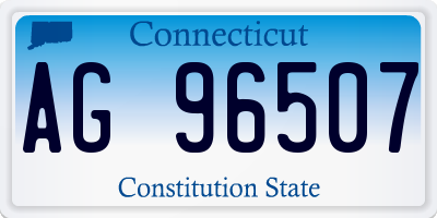 CT license plate AG96507