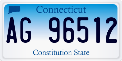 CT license plate AG96512