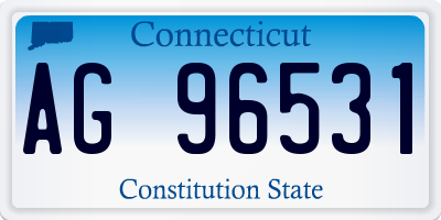CT license plate AG96531