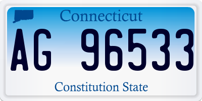 CT license plate AG96533