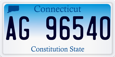 CT license plate AG96540