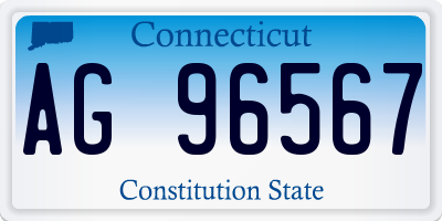 CT license plate AG96567