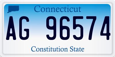 CT license plate AG96574