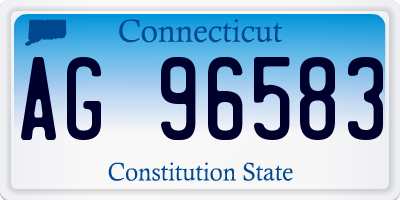 CT license plate AG96583
