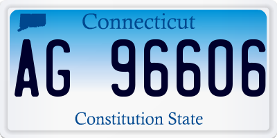 CT license plate AG96606