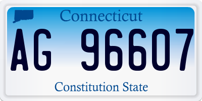 CT license plate AG96607