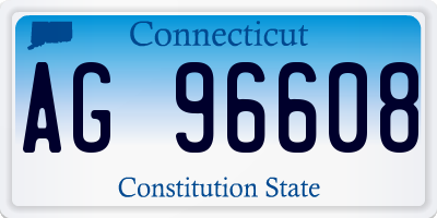 CT license plate AG96608