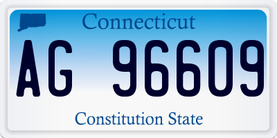 CT license plate AG96609