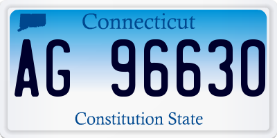 CT license plate AG96630