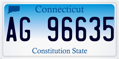 CT license plate AG96635