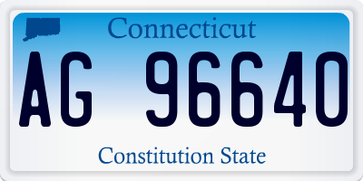 CT license plate AG96640