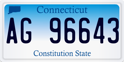 CT license plate AG96643