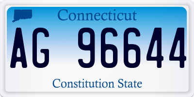 CT license plate AG96644