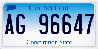 CT license plate AG96647