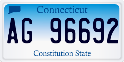 CT license plate AG96692