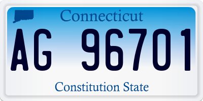 CT license plate AG96701