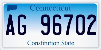 CT license plate AG96702