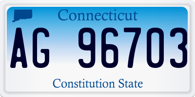 CT license plate AG96703