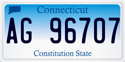 CT license plate AG96707