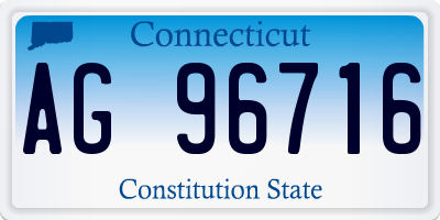 CT license plate AG96716