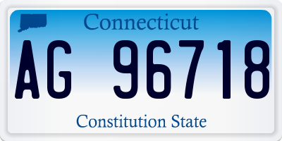 CT license plate AG96718