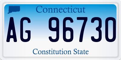 CT license plate AG96730