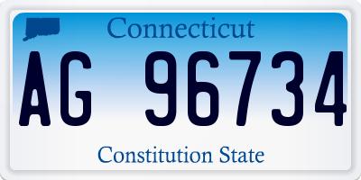 CT license plate AG96734