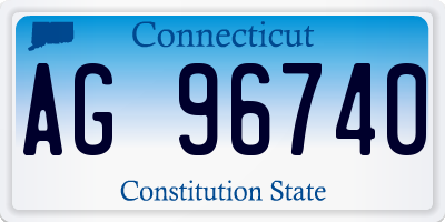 CT license plate AG96740