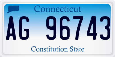 CT license plate AG96743
