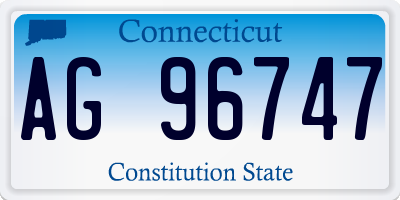 CT license plate AG96747