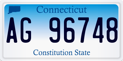 CT license plate AG96748