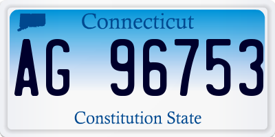 CT license plate AG96753