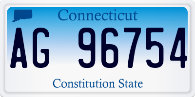 CT license plate AG96754