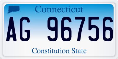 CT license plate AG96756