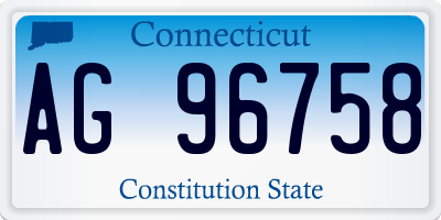 CT license plate AG96758