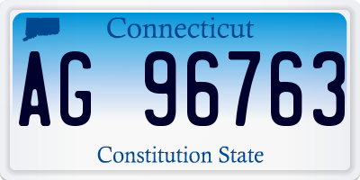 CT license plate AG96763