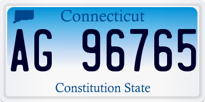 CT license plate AG96765