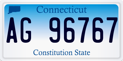 CT license plate AG96767