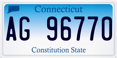 CT license plate AG96770