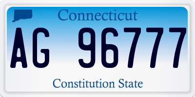 CT license plate AG96777