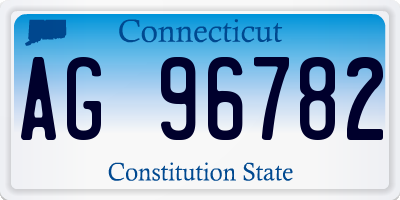 CT license plate AG96782