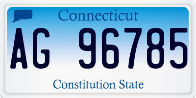 CT license plate AG96785