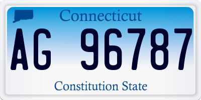 CT license plate AG96787
