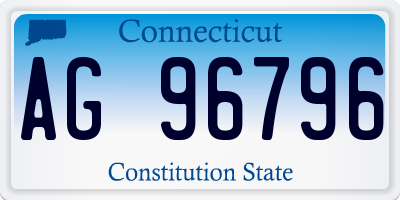 CT license plate AG96796