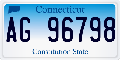 CT license plate AG96798
