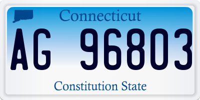CT license plate AG96803